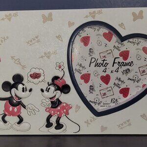 Disney Stand-Up Picture Frame Mickey & Minnie Sweethearts Love Resin 4 X 4 NEW